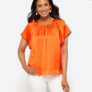 Flutter sleeve rumple blouse